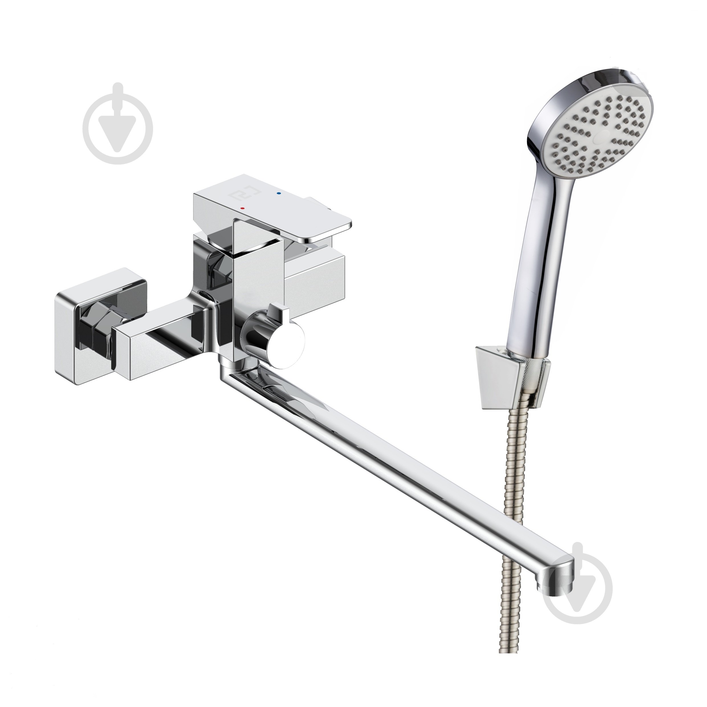 Змішувач для ванни RJ ROD L-вилив, з душовим гарнітуром, хром - фото 1 Змішувач для ванни RJ ROD L-вилив, з душовим гарнітуром, хром - фото 1