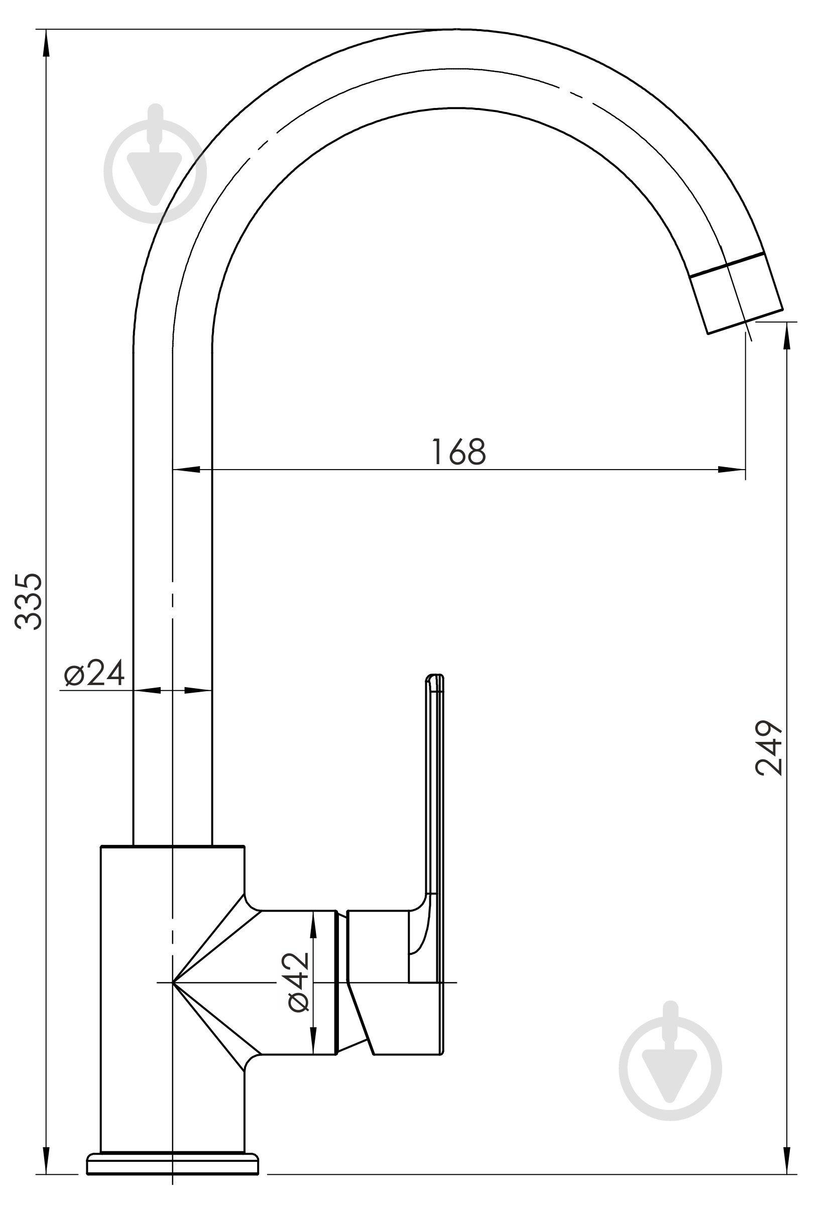 Смеситель для кухни RJ ARA, хром - фото 2 Смеситель для кухни RJ ARA, хром - фото 2