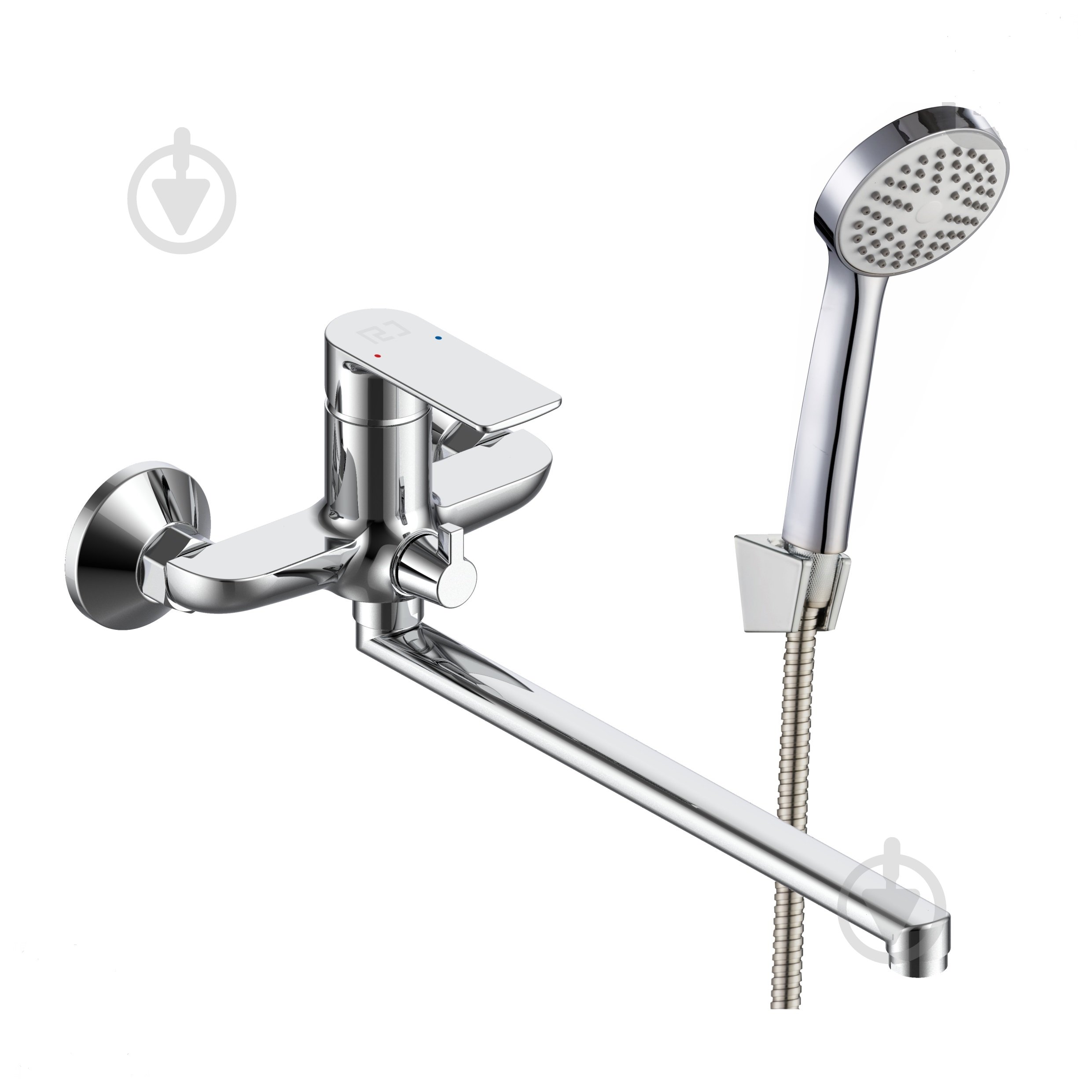 Смеситель для ванны RJ ARA L-излив, с душевым гарнитуром, хром - фото 1 Смеситель для ванны RJ ARA L-излив, с душевым гарнитуром, хром - фото 1