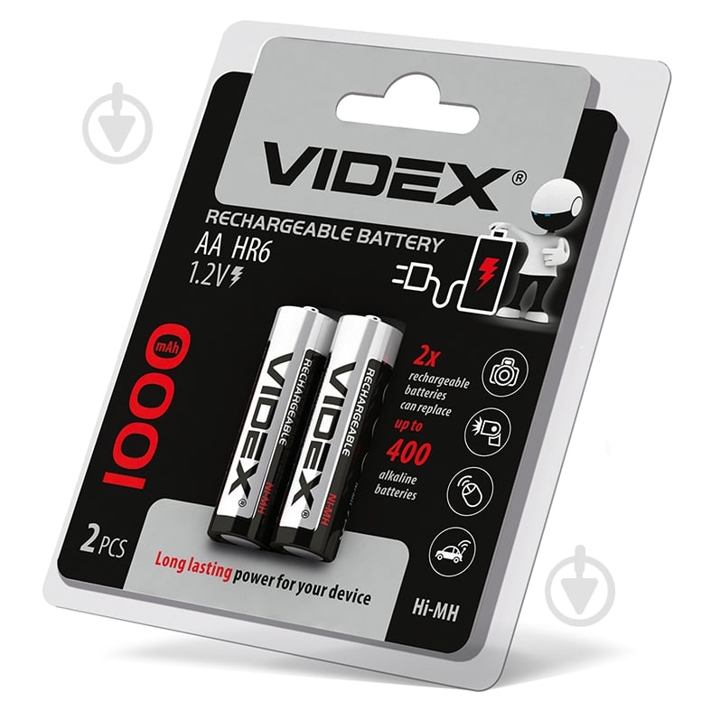Акумулятор Videx HR6/AA 1000mAh AA (пальчикові) 2 шт. (23460) - фото 1 Акумулятор Videx HR6/AA 1000mAh AA (пальчикові) 2 шт. (23460) - фото 1