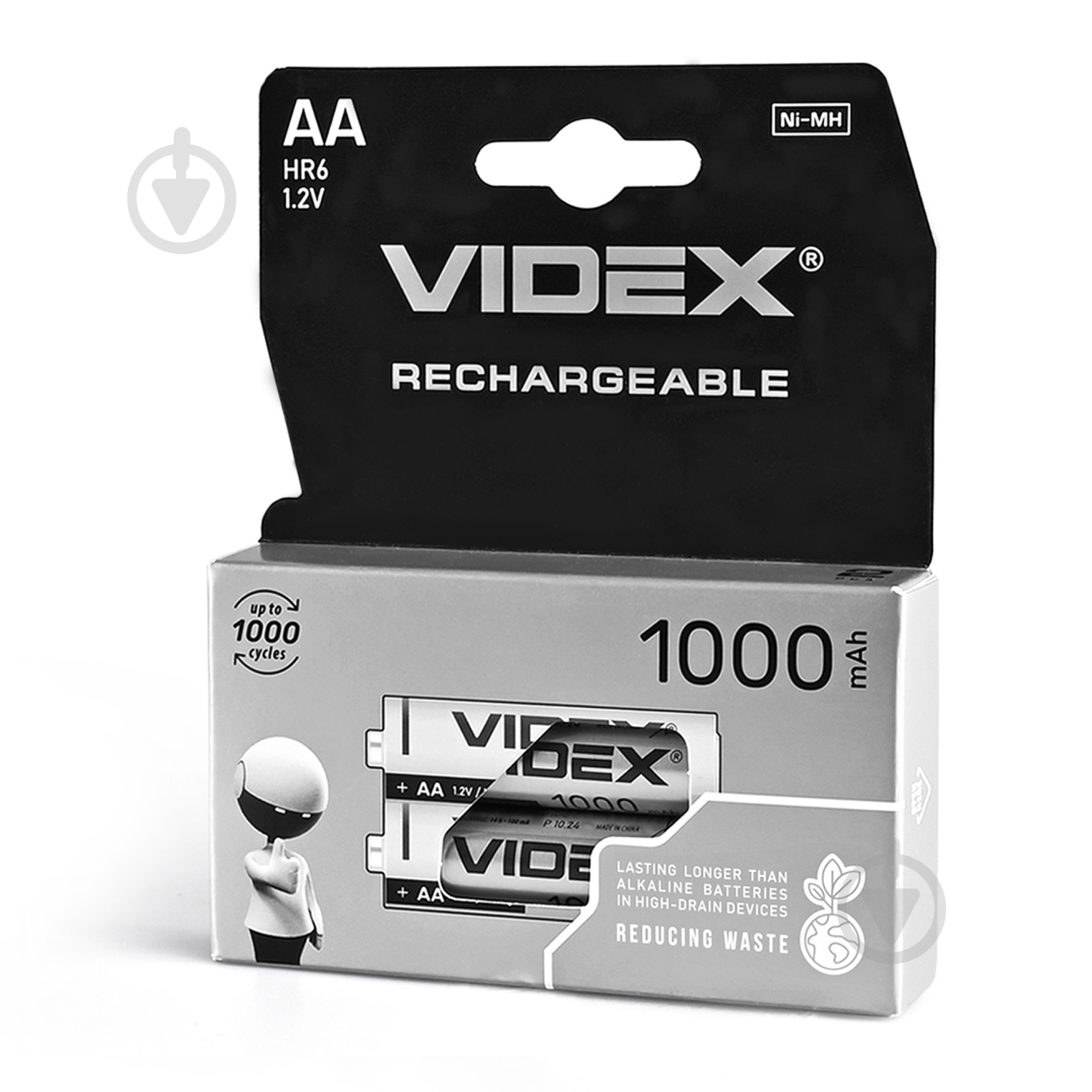 Аккумулятор Videx HR6/AA 1000mAh AA (пальчиковые) 2 шт. (23460) - фото 1