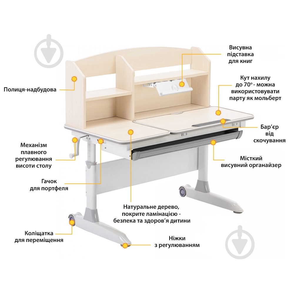 Детский стол ErgoKids Gerda MG Multicolor Evo-60 MG/MC - фото 4 Детский стол ErgoKids Gerda MG Multicolor Evo-60 MG/MC - фото 4