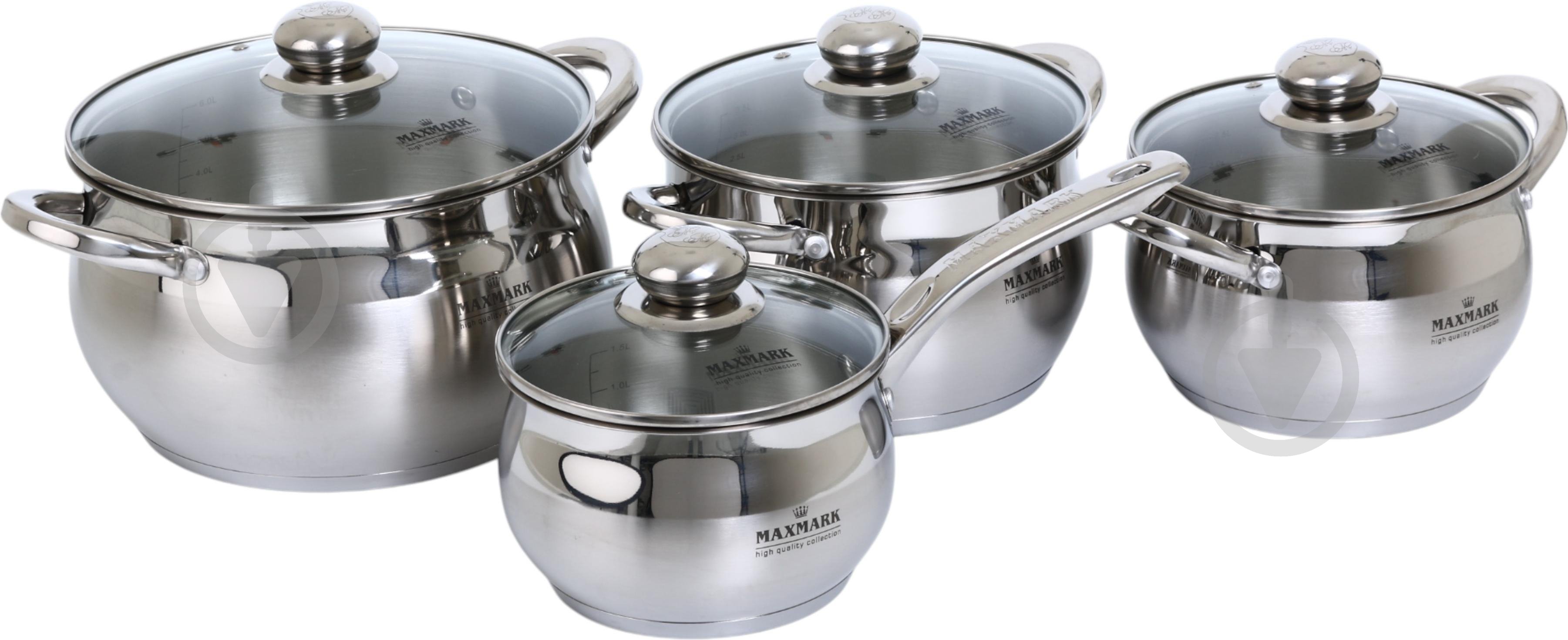 Набор кастрюль Maxmark 8 предметов MK-APP7508L - фото 1 Набор кастрюль Maxmark 8 предметов MK-APP7508L - фото 1