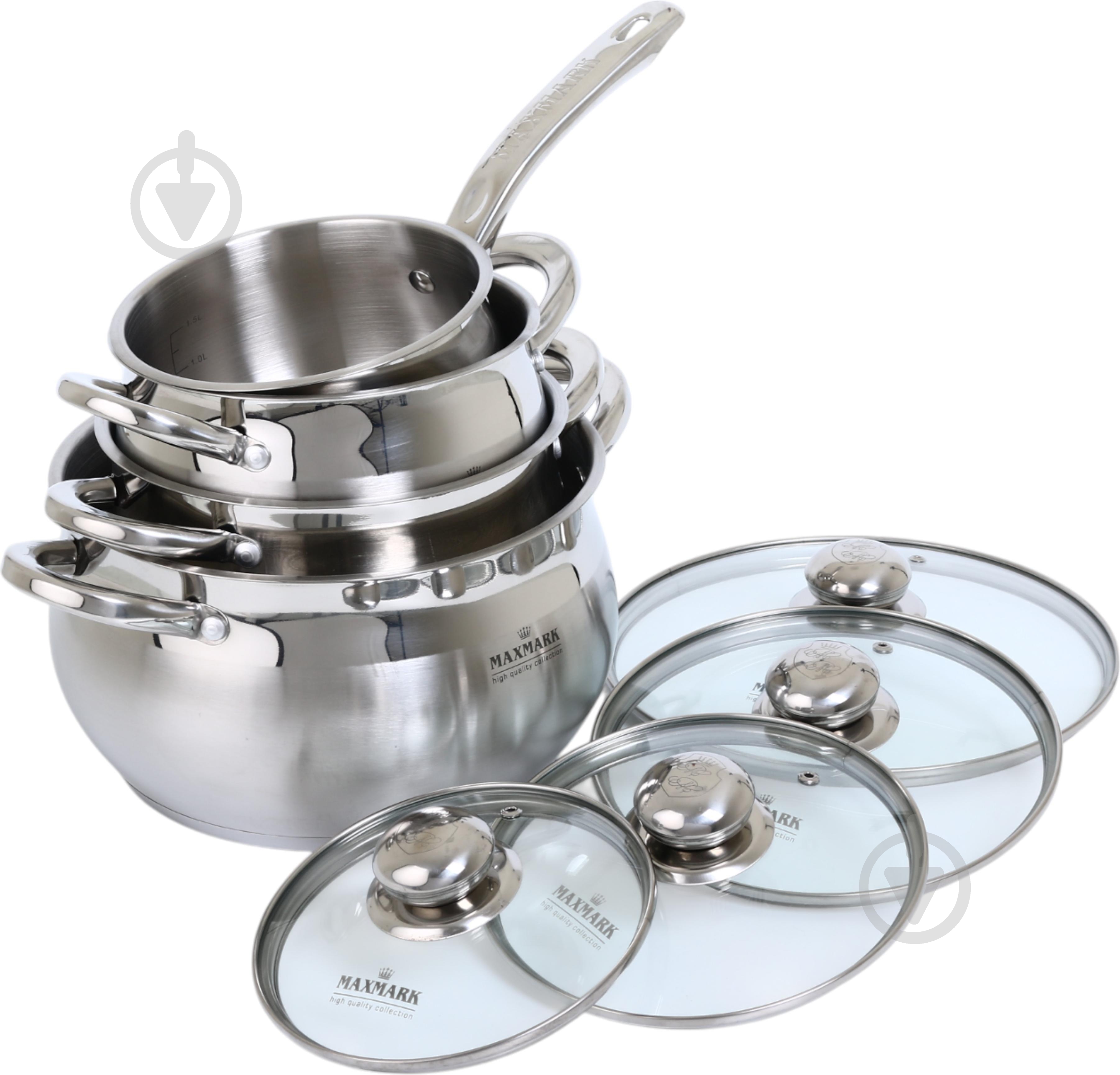 Набор кастрюль Maxmark 8 предметов MK-APP7508L - фото 2 Набор кастрюль Maxmark 8 предметов MK-APP7508L - фото 2