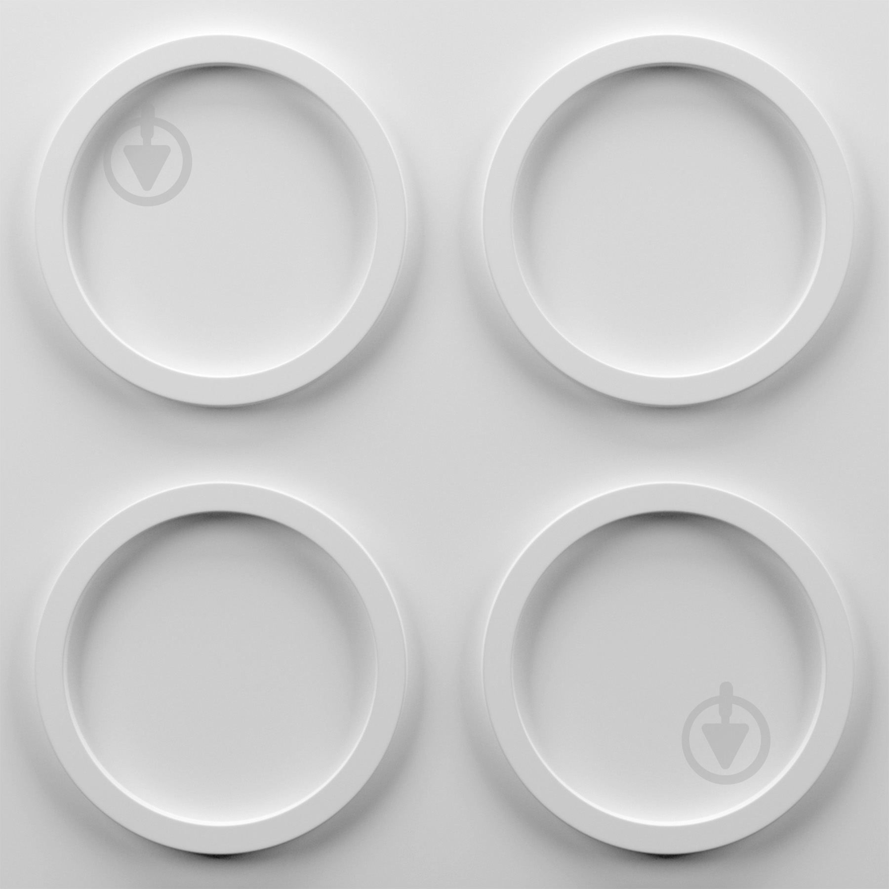 3D-панель гипсовая BeautyWalls RINGS армированная 1.44 кв.м 600x600x25 мм белый - фото 1