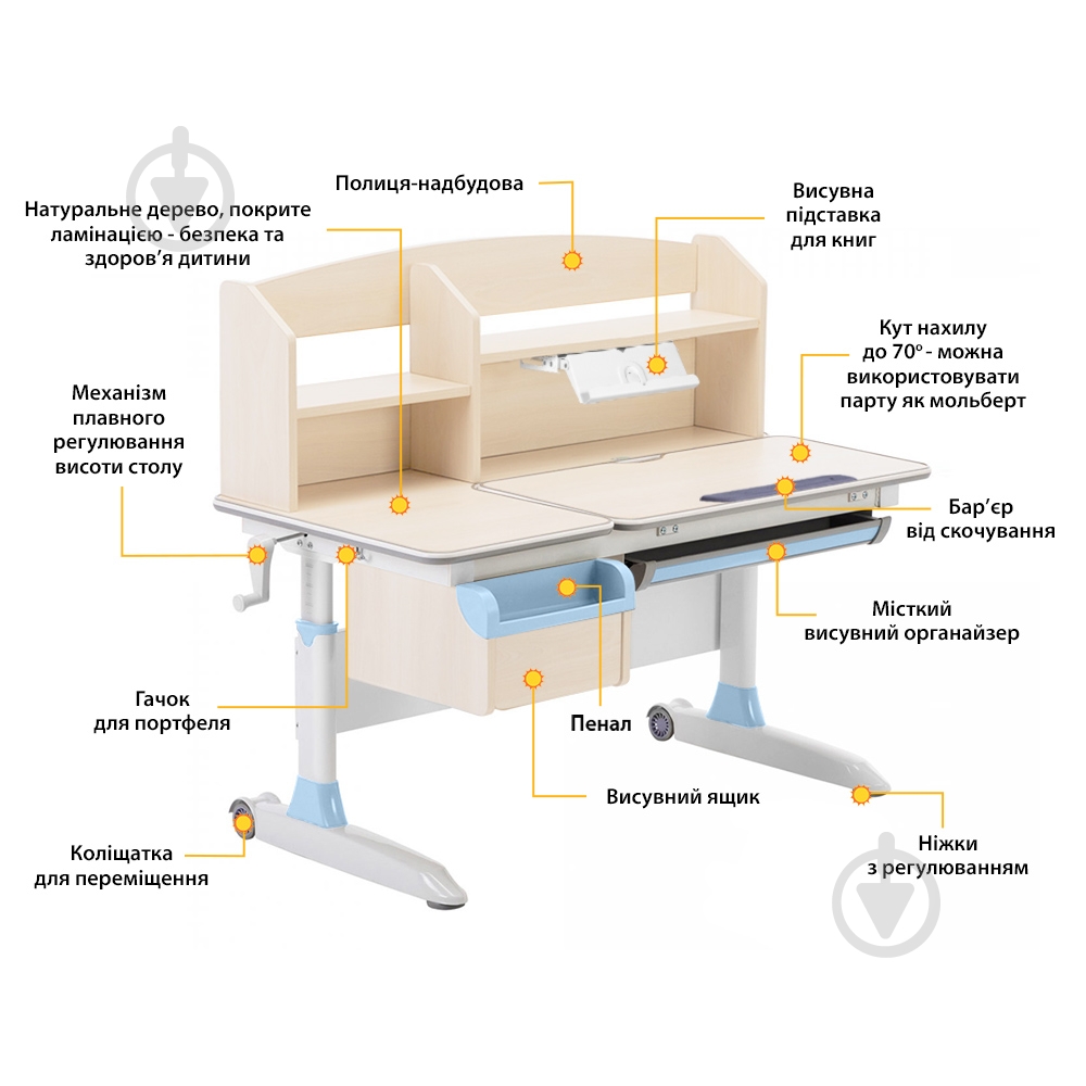 Детский стол ErgoKids Romana MG Multicolor Evo-70 MG/MC - фото 5