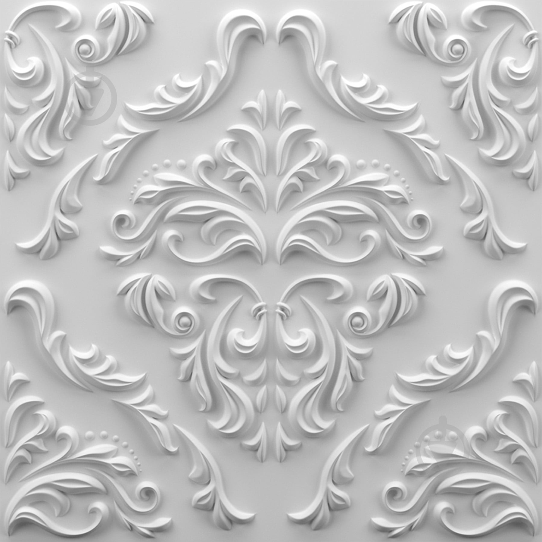 3D-панель гипсовая BeautyWalls Vintage армированная 600x600x25 мм белый - фото 1