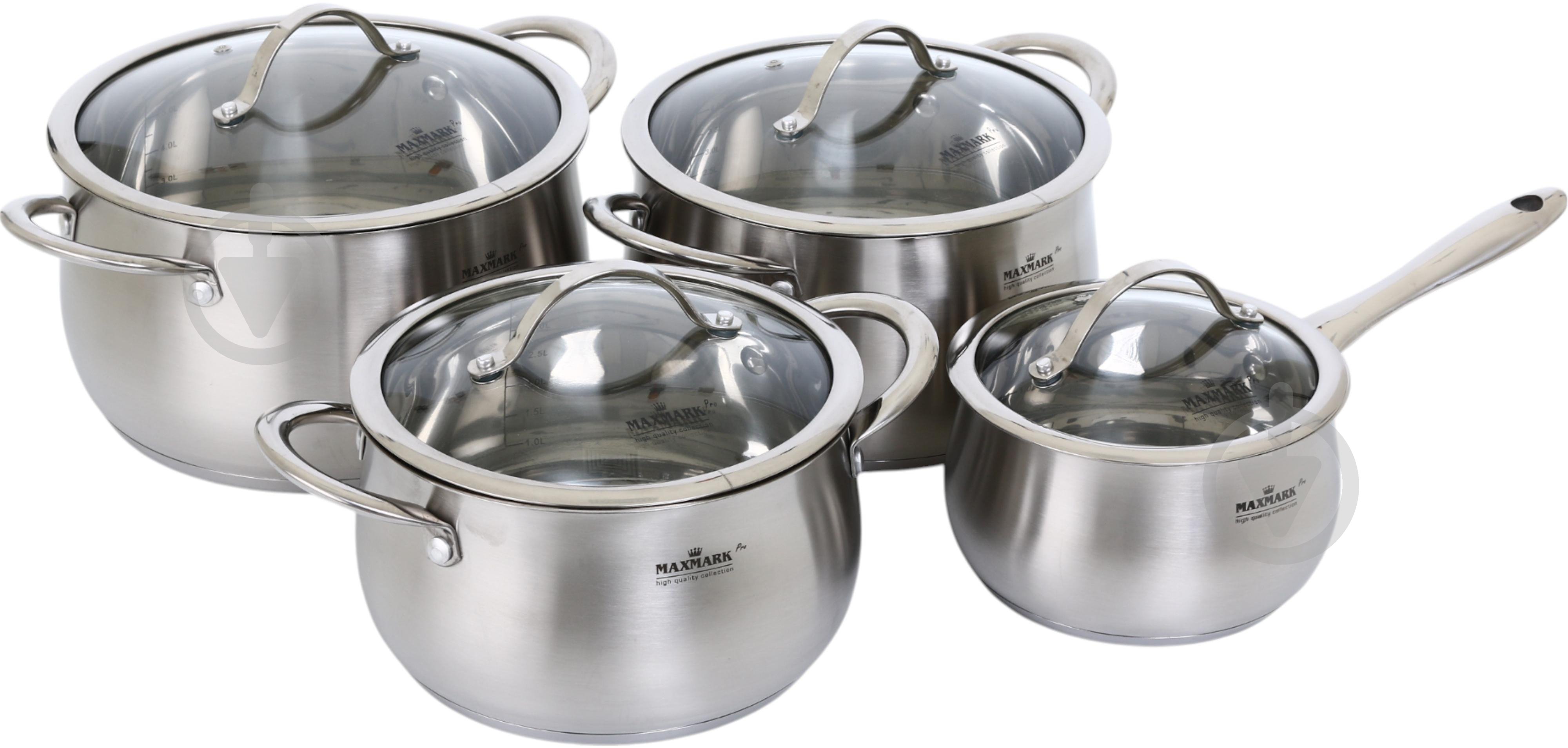 Набор кастрюль Maxmark 8 предметов MK-8108 - фото 1