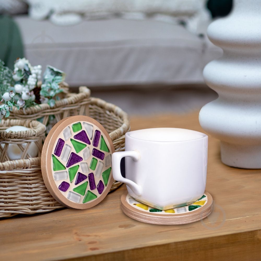 Набор для творчества Mosaaro Хрустальная стекломозаика Подставка для чашек MA1001 - фото 3 Набор для творчества Mosaaro Хрустальная стекломозаика Подставка для чашек MA1001 - фото 3