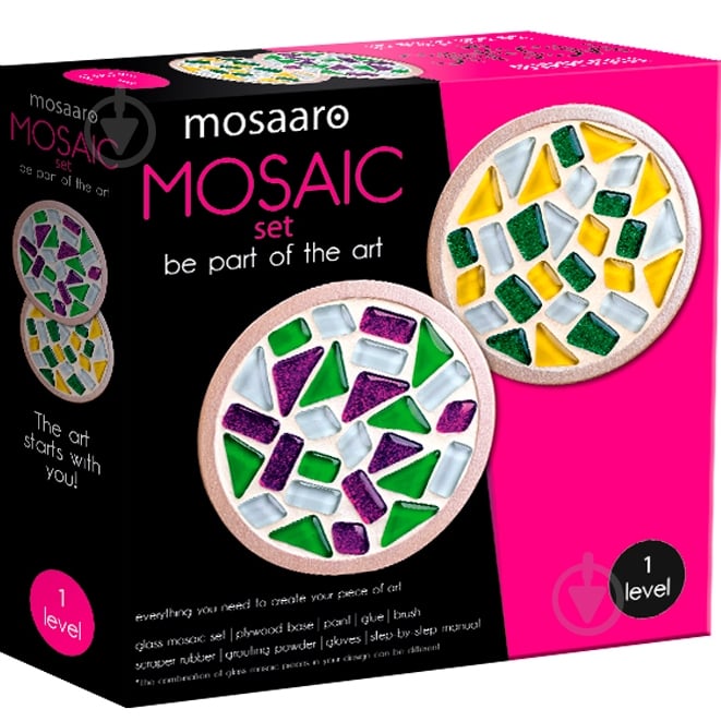 Набор для творчества Mosaaro Хрустальная стекломозаика Подставка для чашек MA1001 - фото 1 Набор для творчества Mosaaro Хрустальная стекломозаика Подставка для чашек MA1001 - фото 1