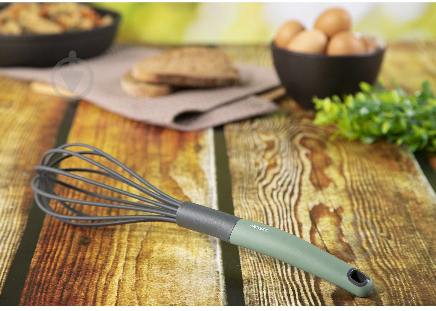 Венчик Ardesto Gemini 32,5 см серый с зеленым AR2106PG - фото 3