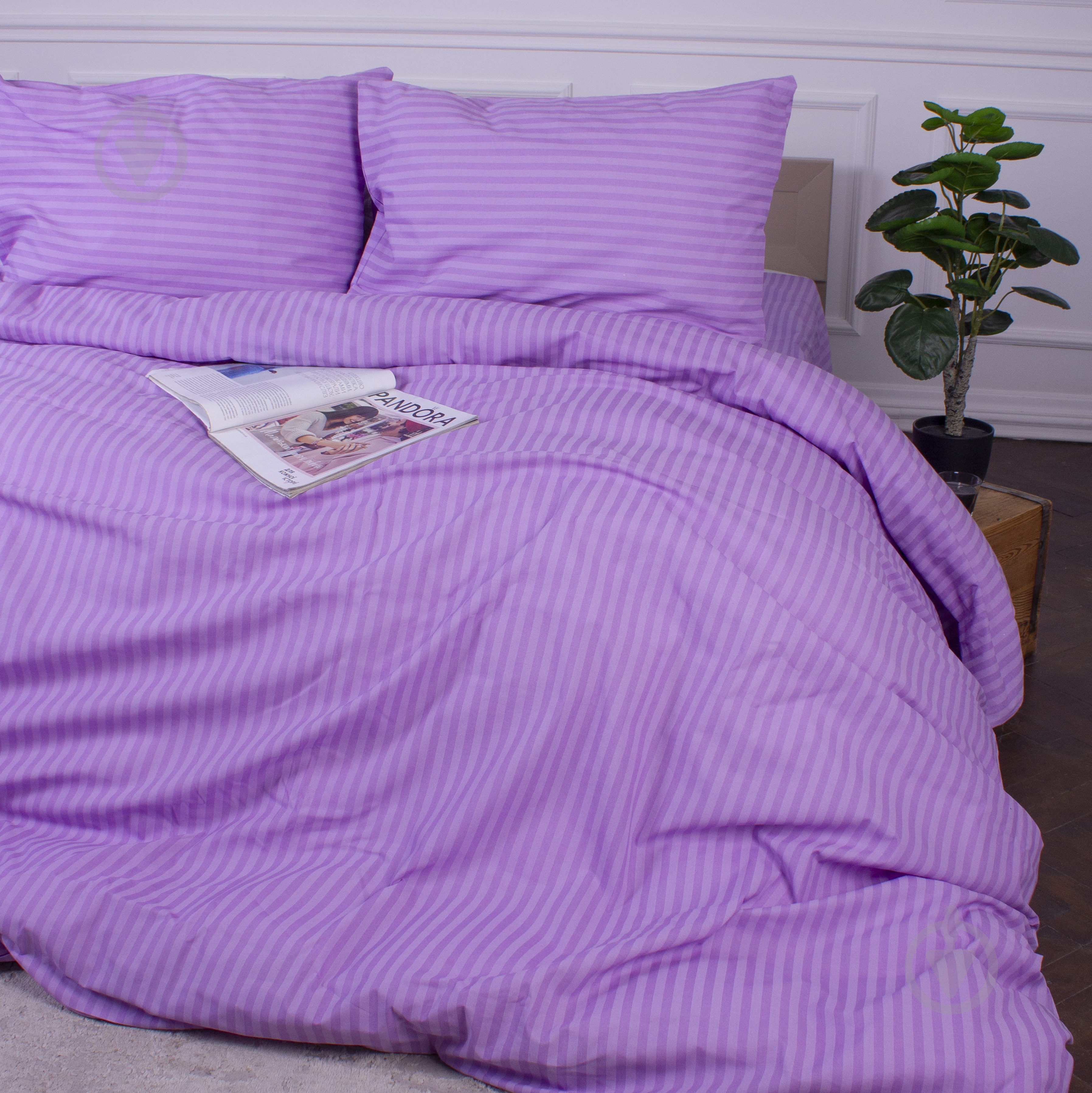 Комплект постельного белья MirSon 17-0618 Stripe Purple фиолетовый - фото 4 Комплект постельного белья MirSon 17-0618 Stripe Purple фиолетовый - фото 4