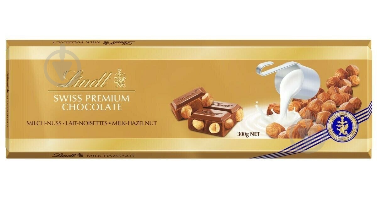 Шоколад LINDT Gold Tablets молочный с фундуком - фото 1