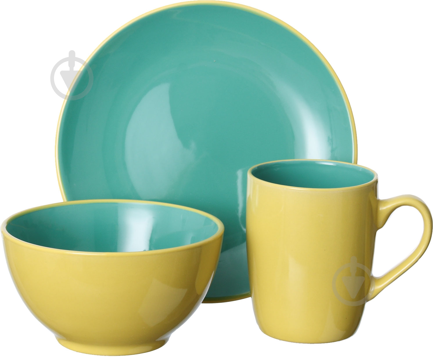 Набор посуды Limited Edition Bicolor Green 3 предмета MB16S415 - фото 1