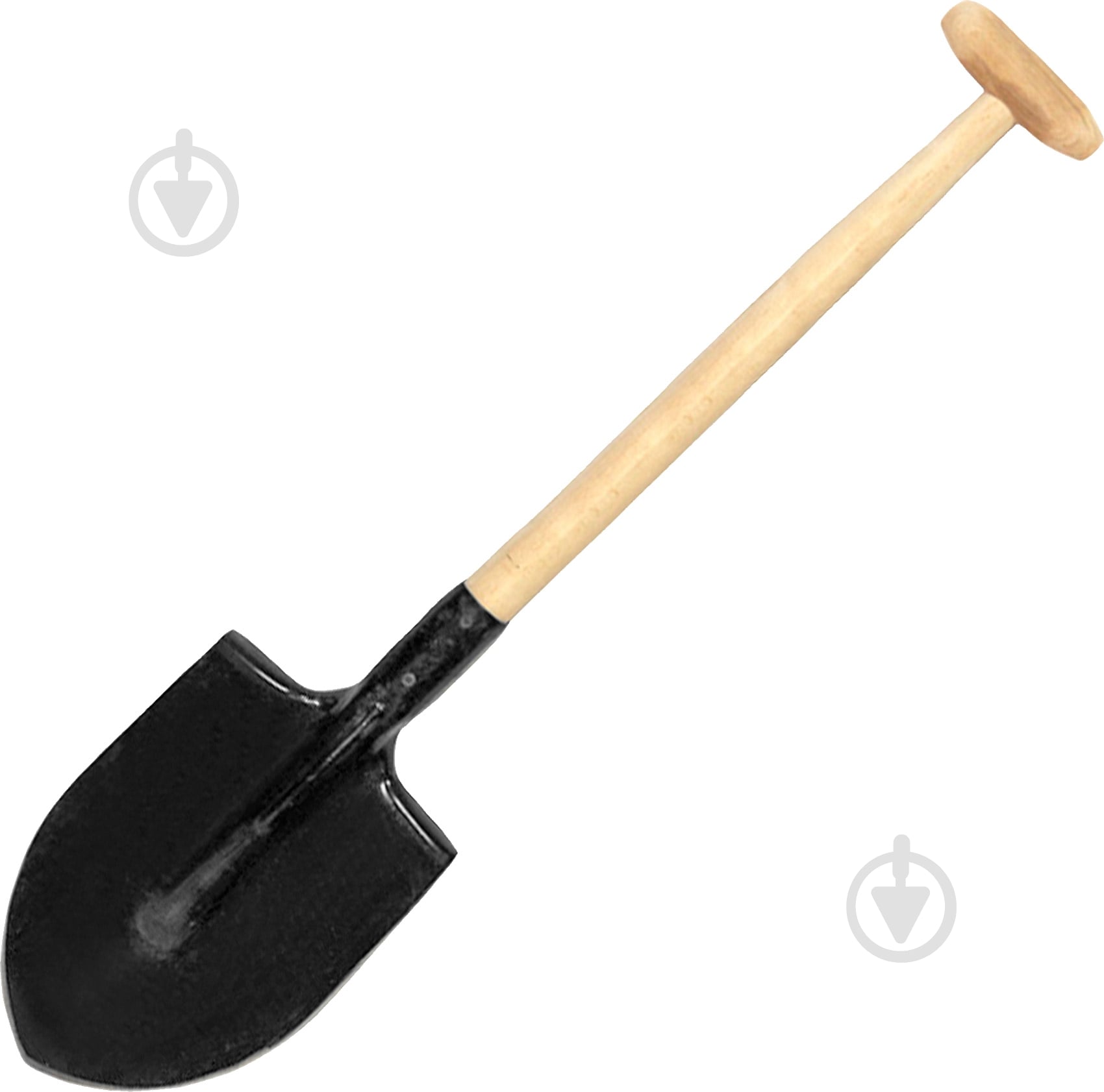 Лопата штыковая с черенком и деревянной ручкой Лев заточена, закаленная - фото 1