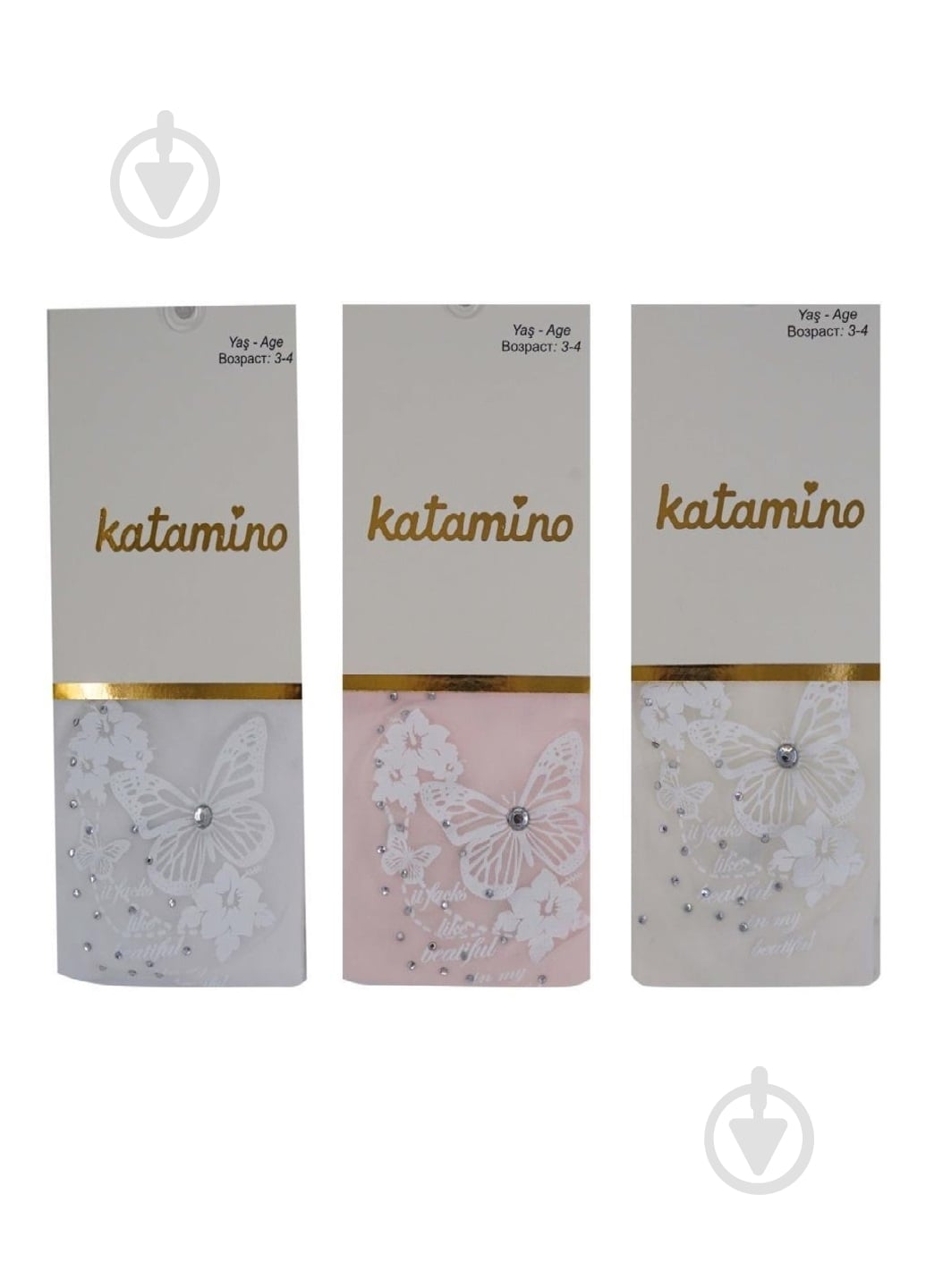 Колготки для дівчаток KATAMINO K62076 р.119-131 молочний - фото 1