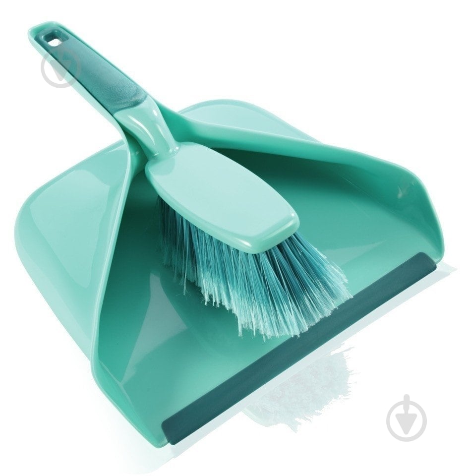 Совок со щеткой Leifheit 14 см зеленый 41410 - фото 1