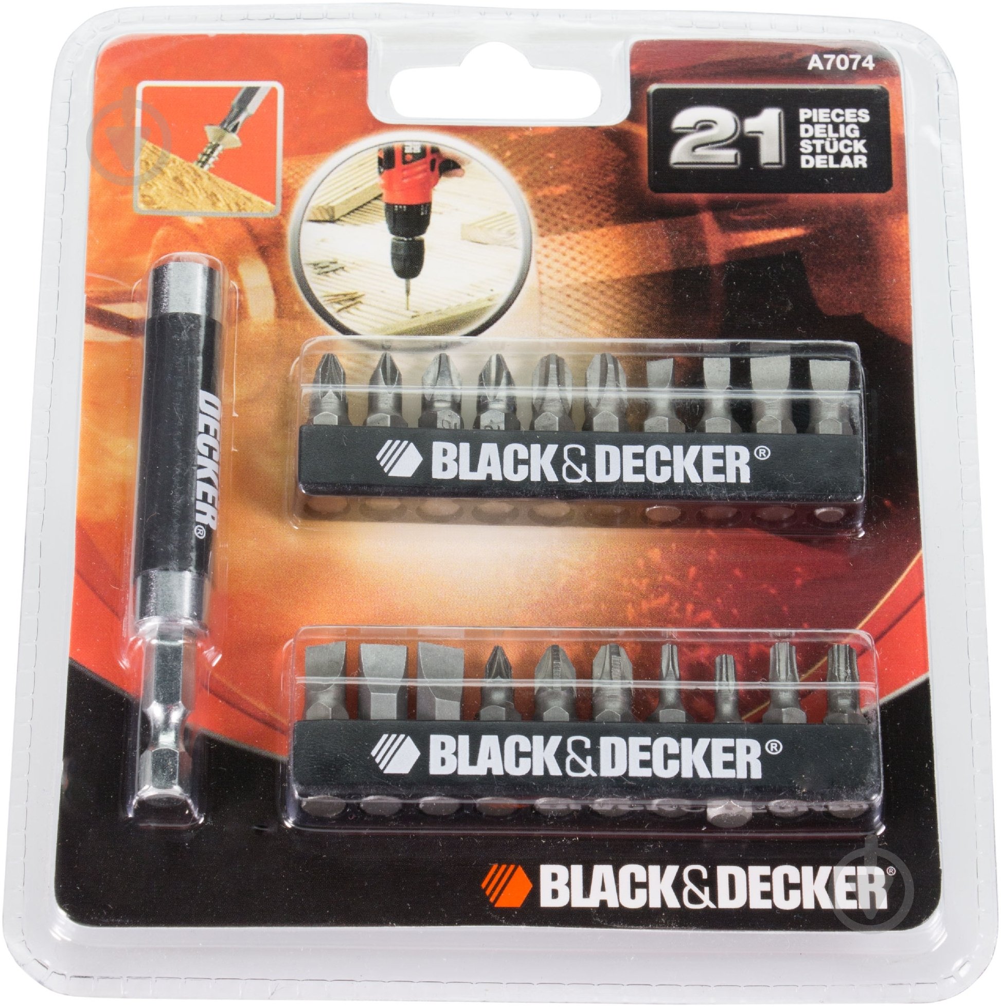 Набор бит Black+Decker 21 шт. A7074 - фото 1