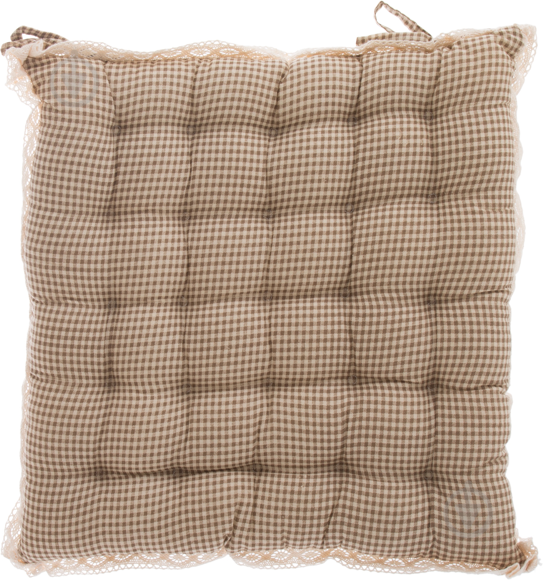 Подушка на стул Клетка бежевая 43x43 см Тенденс - фото 1
