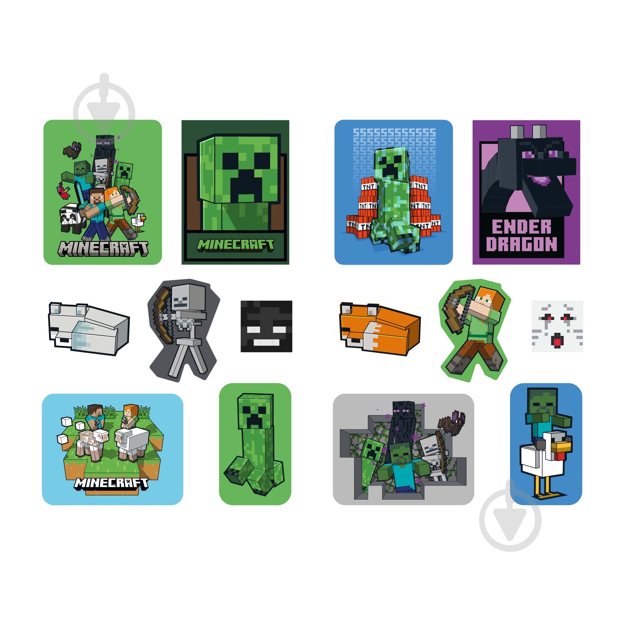 Набор наклеек YES 2D Minecraft Heroes 708530 - фото 2 Набор наклеек YES 2D Minecraft Heroes 708530 - фото 2