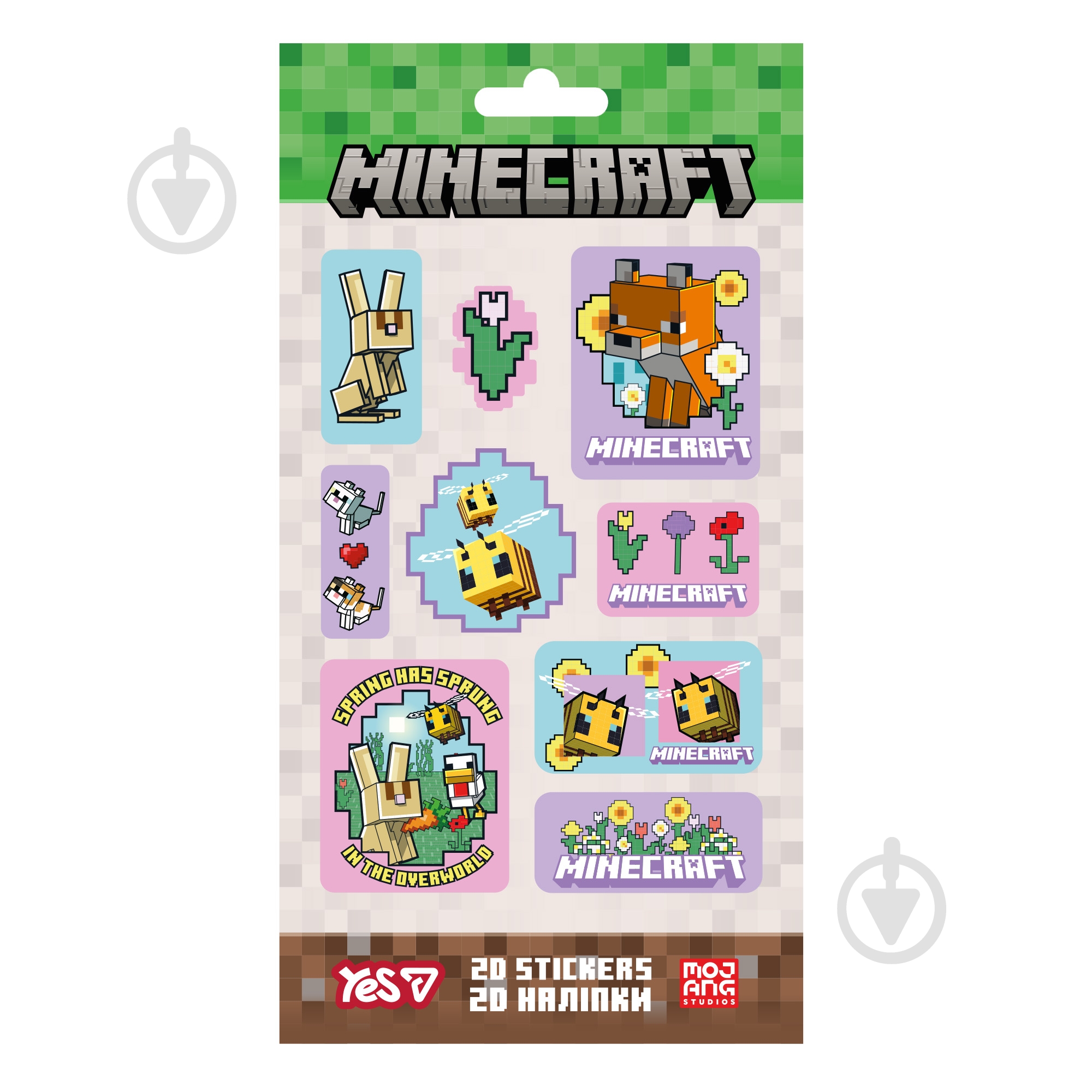 Набор наклеек YES 2D Minecraft Spring Animals 708534 - фото 1