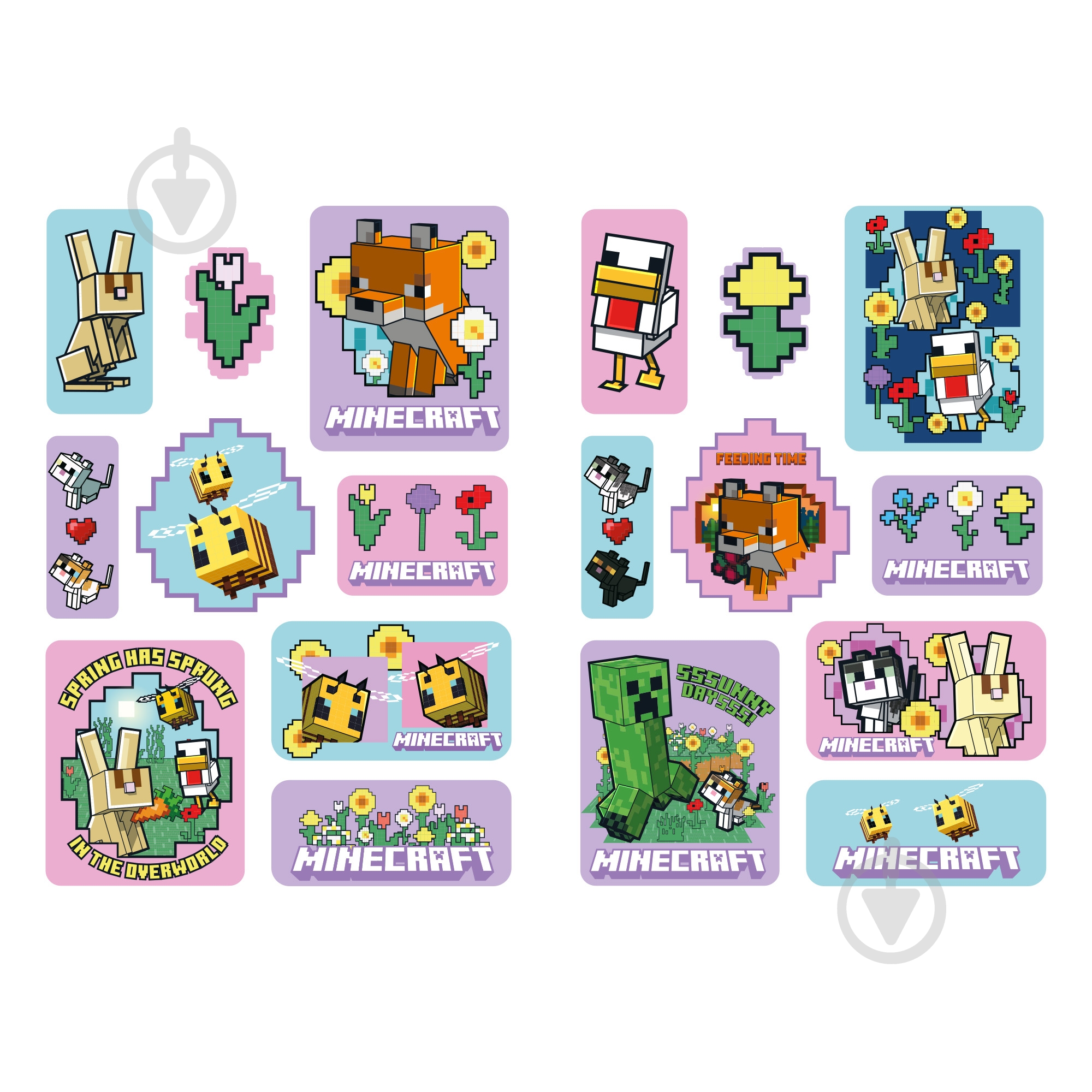 Набор наклеек YES 2D Minecraft Spring Animals 708534 - фото 2