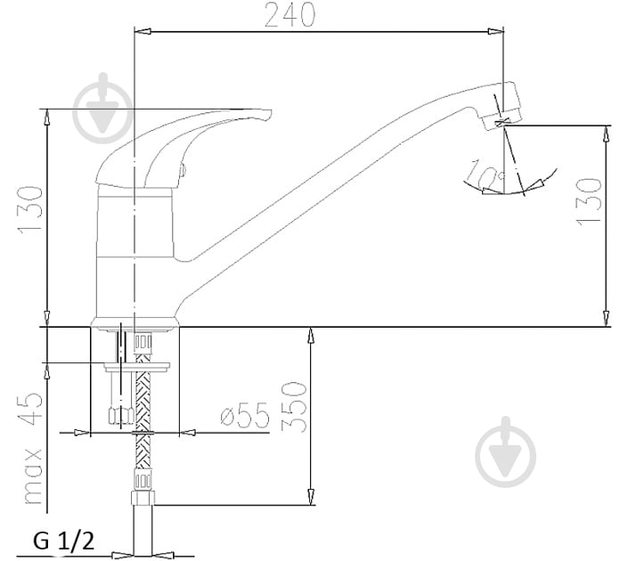 Смеситель для кухни KFA Baryt 553-915-00 - фото 4 Смеситель для кухни KFA Baryt 553-915-00 - фото 4