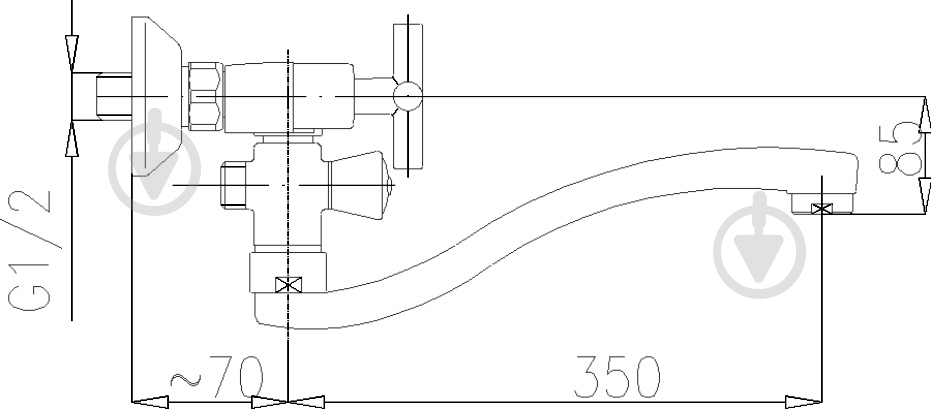 Смеситель для ванны KFA Symetric 348-710-00 - фото 3