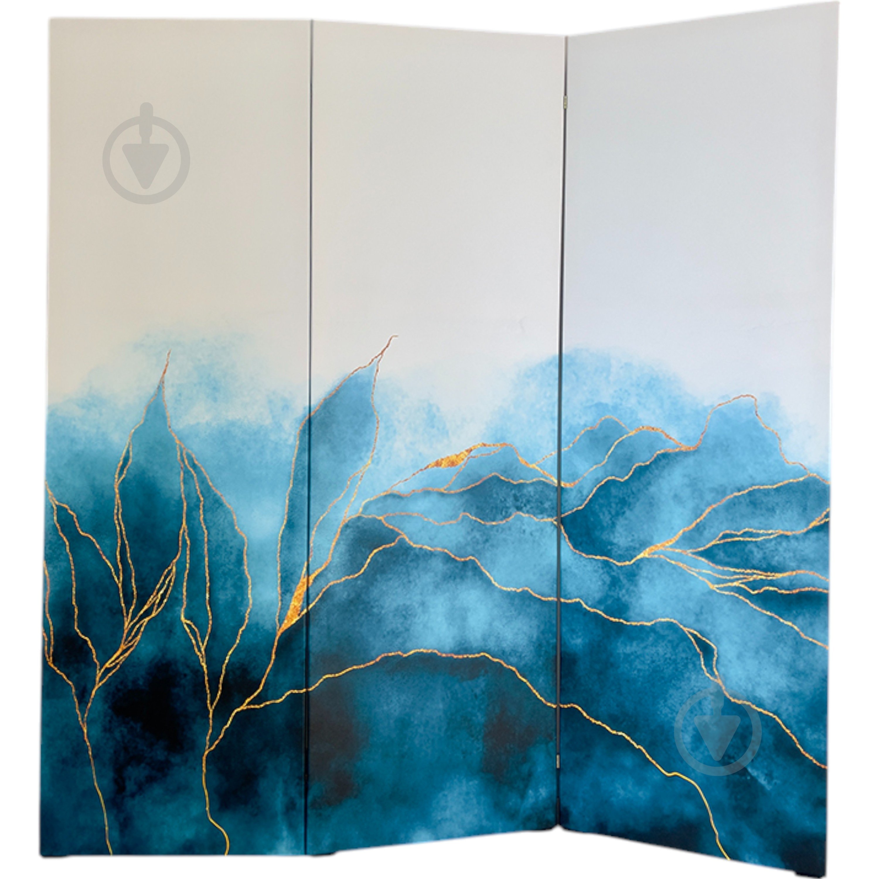 Ширма интерьерная Абстракция голубая,150х160 см - фото 1