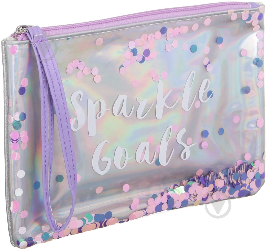 Пенал школьный Sparkle Goals серебристый - фото 1 Пенал школьный Sparkle Goals серебристый - фото 1