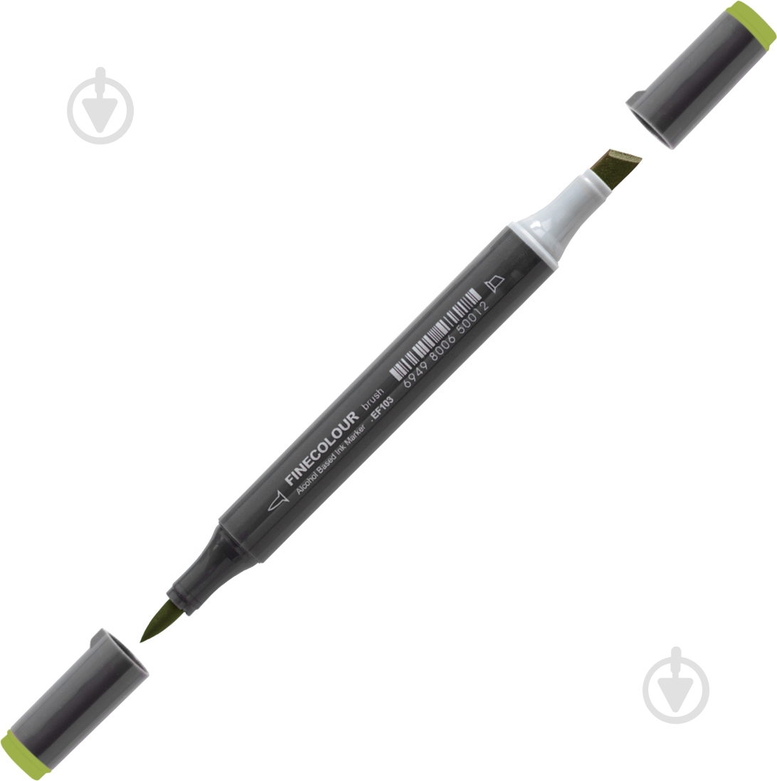 Маркер спиртовой FINECOLOUR Brush-mini EF103-30 оливковый - фото 1