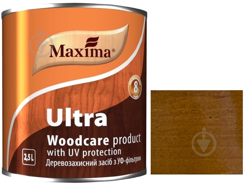 Декоративное и защитное средство для древесины Maxima Ultra ореховое дерево глянец 2,5 л - фото 1