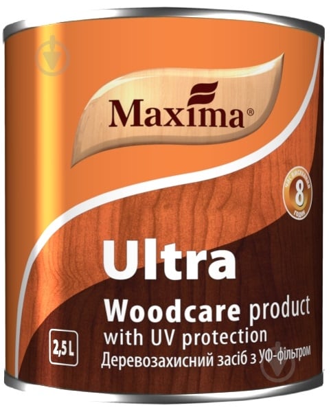 Декоративное и защитное средство для древесины Maxima Ultra бесцветный глянец 2,5 л - фото 2