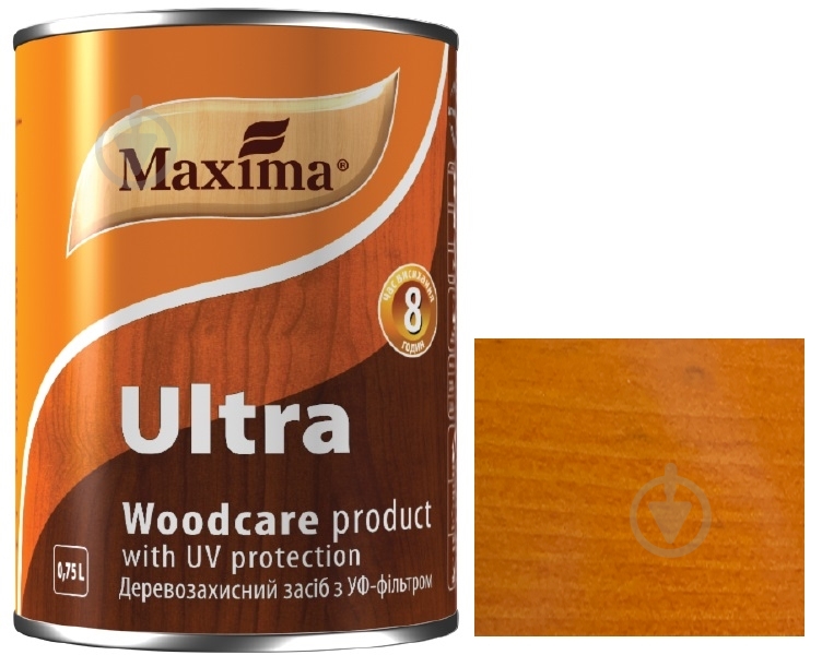 Декоративное и защитное средство для древесины Maxima Ultra осенний клен глянец 0,75 л - фото 1