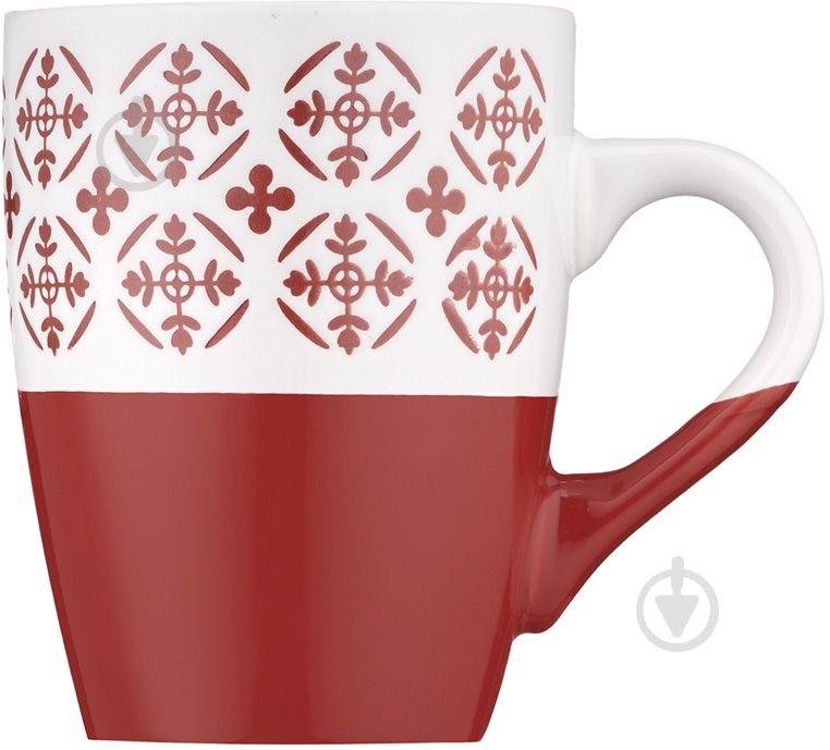 Чашка ARDESTO Ornament 320 мл красно-белая AR3045R - фото 2