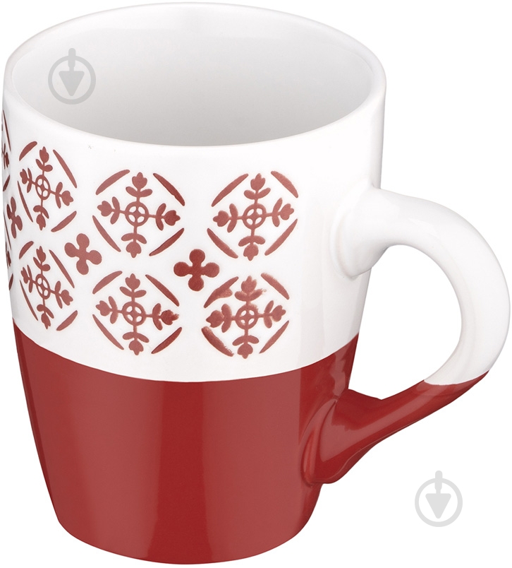Чашка ARDESTO Ornament 320 мл красно-белая AR3045R - фото 3