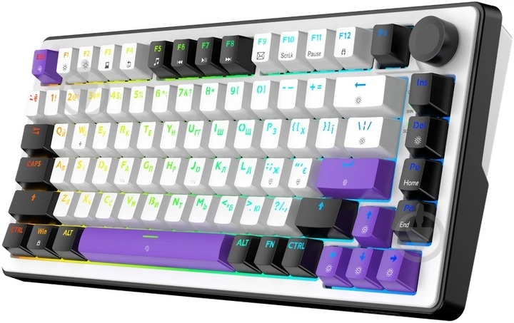 Клавиатура игровая Hator Hellyberry HK75 (67577) white/violet - фото 3