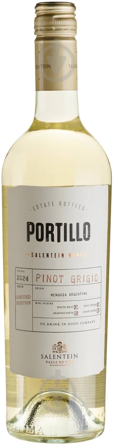 Вино Salentein Portillo Pinot Grigio 2024 0,75 л - фото 1 Вино Salentein Portillo Pinot Grigio 2024 0,75 л - фото 1