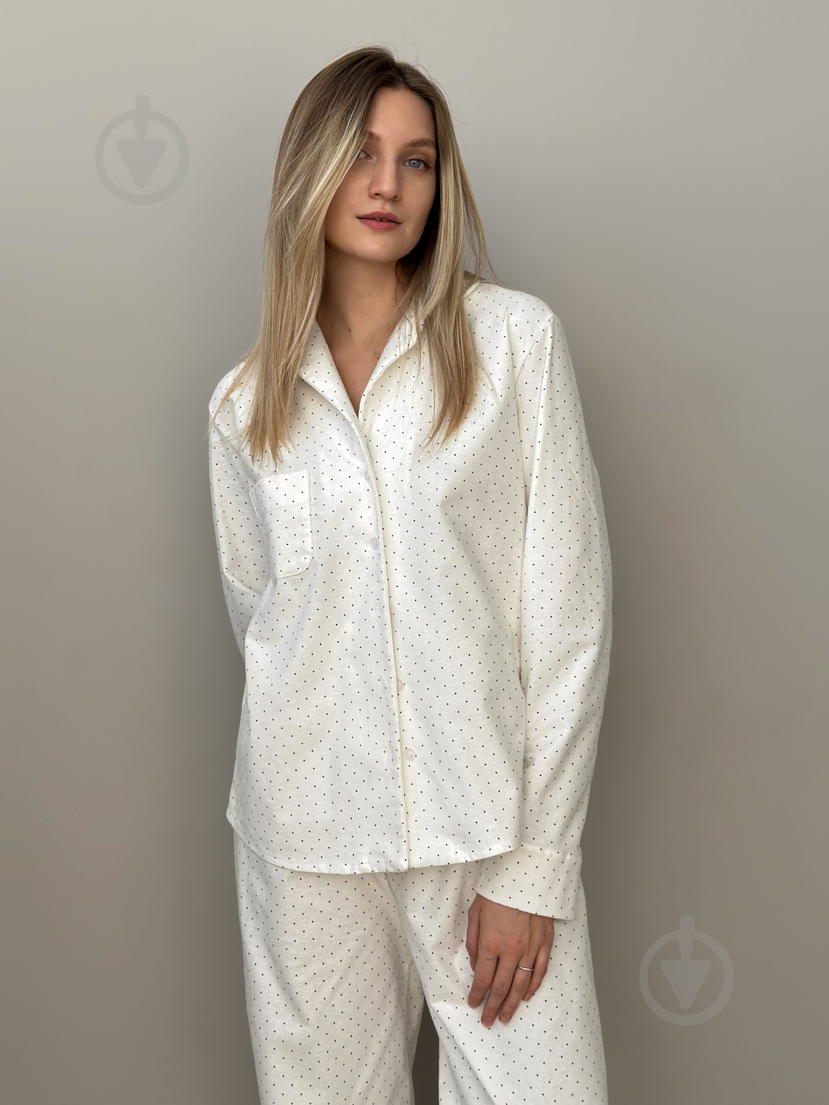 Піжама жіноча MISO в горошок р. S білий (13745) - фото 1