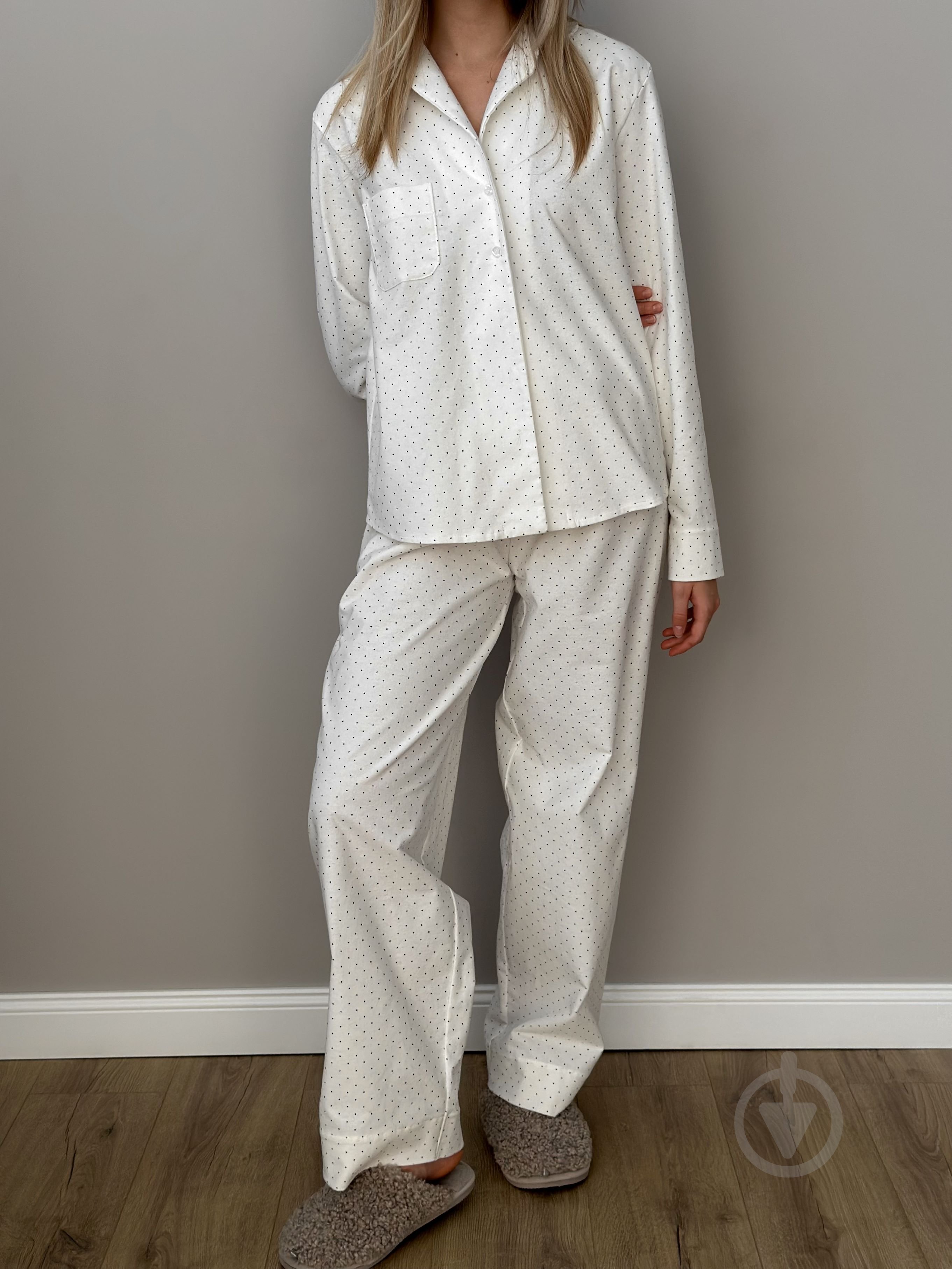 Пижама женская MISO в горошек р. M белый (13746) - фото 2 Пижама женская MISO в горошек р. M белый (13746) - фото 2