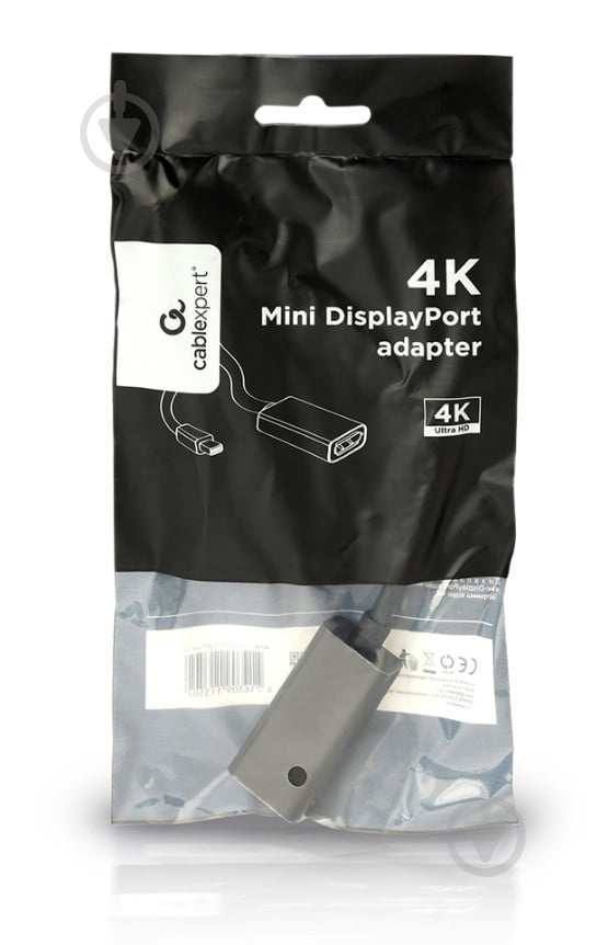 Адаптер Cablexpert 0,15 м черный (A-mDPM-DPF4K-01) Mini DisplayPort - DisplayPort - фото 2 Адаптер Cablexpert 0,15 м черный (A-mDPM-DPF4K-01) Mini DisplayPort - DisplayPort - фото 2
