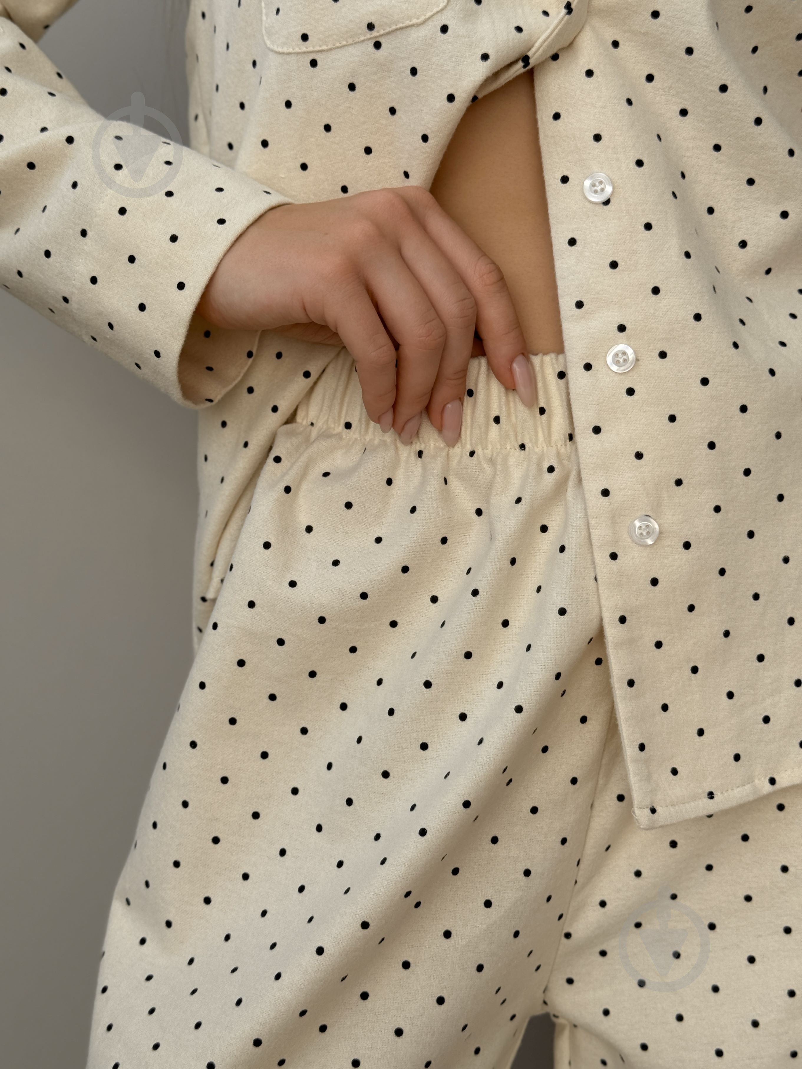 Пижама женская MISO в горошек р. S молочный (13539) - фото 3 Пижама женская MISO в горошек р. S молочный (13539) - фото 3