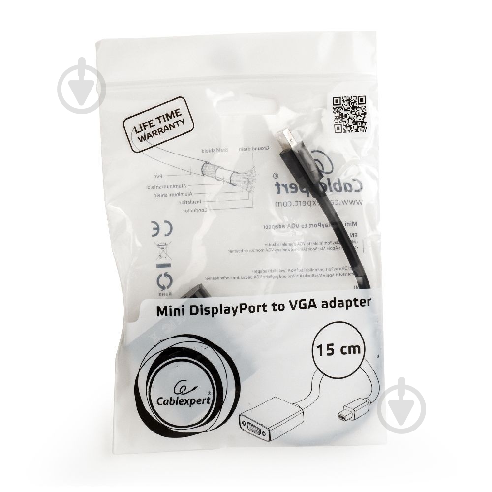Адаптер Cablexpert белый (A-mDPM-VGAF-02-W) адаптер Mini DisplayPort в VGA - фото 2