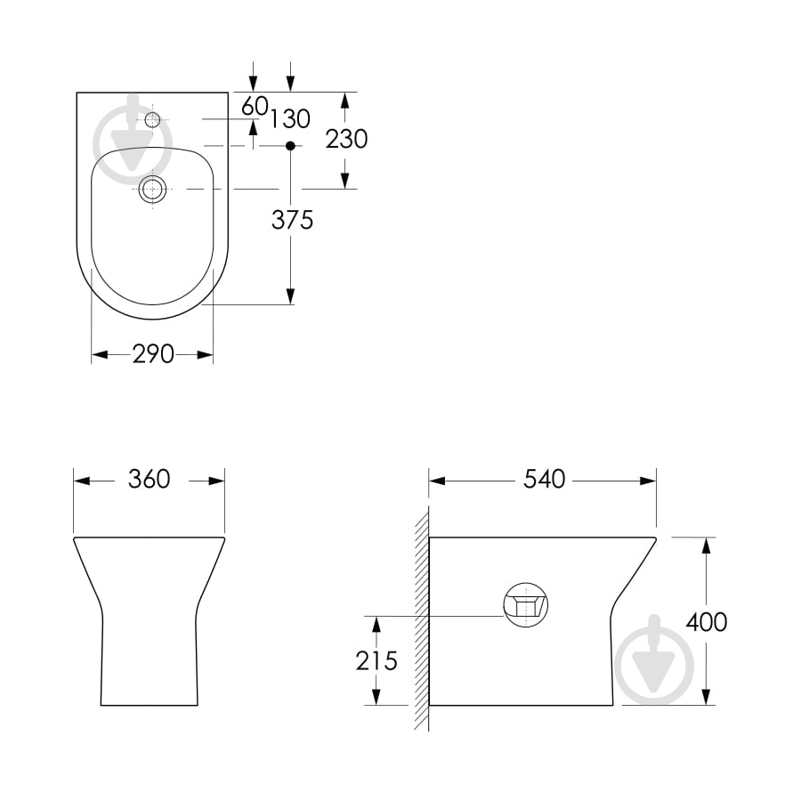 Биде напольное Imprese Vyskov New i11336 - фото 2 Биде напольное Imprese Vyskov New i11336 - фото 2