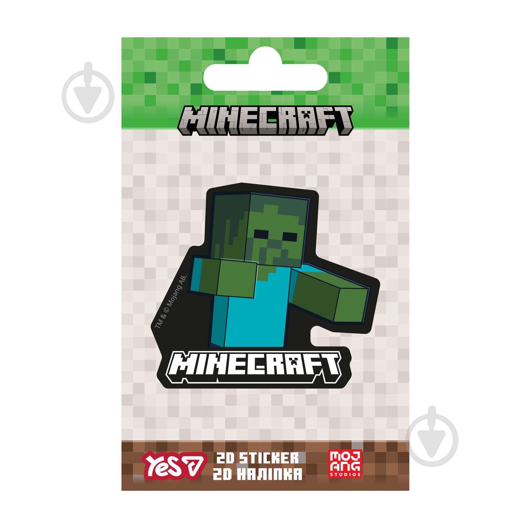 Наклейка YES 2D Minecraft Zombie 708597 - фото 1
