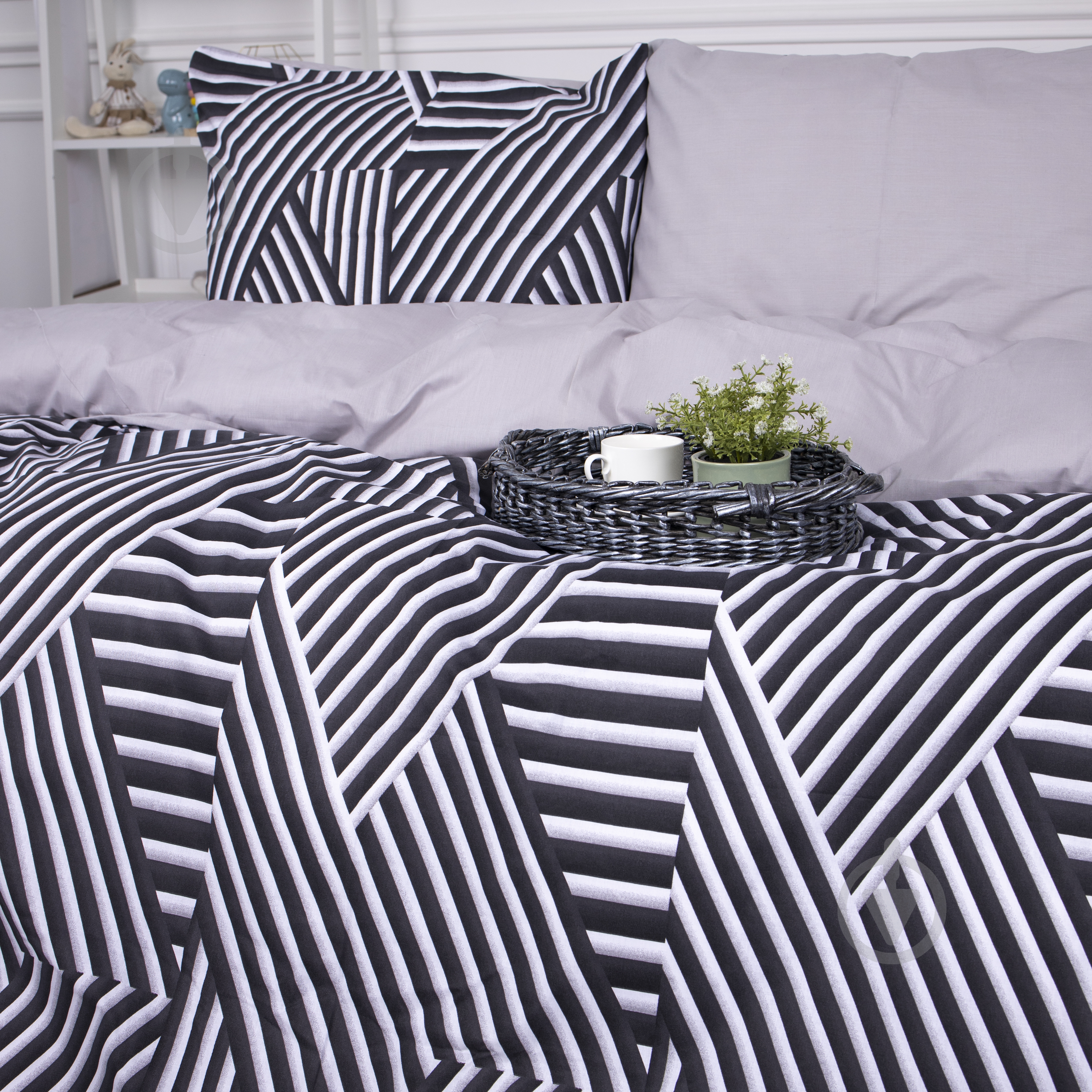 Комплект постельного белья Ranforce Elite 17-0629 Diamond Black White 2х160х220 см черный/белый MirSon - фото 3 Комплект постельного белья Ranforce Elite 17-0629 Diamond Black White 2х160х220 см черный/белый MirSon - фото 3