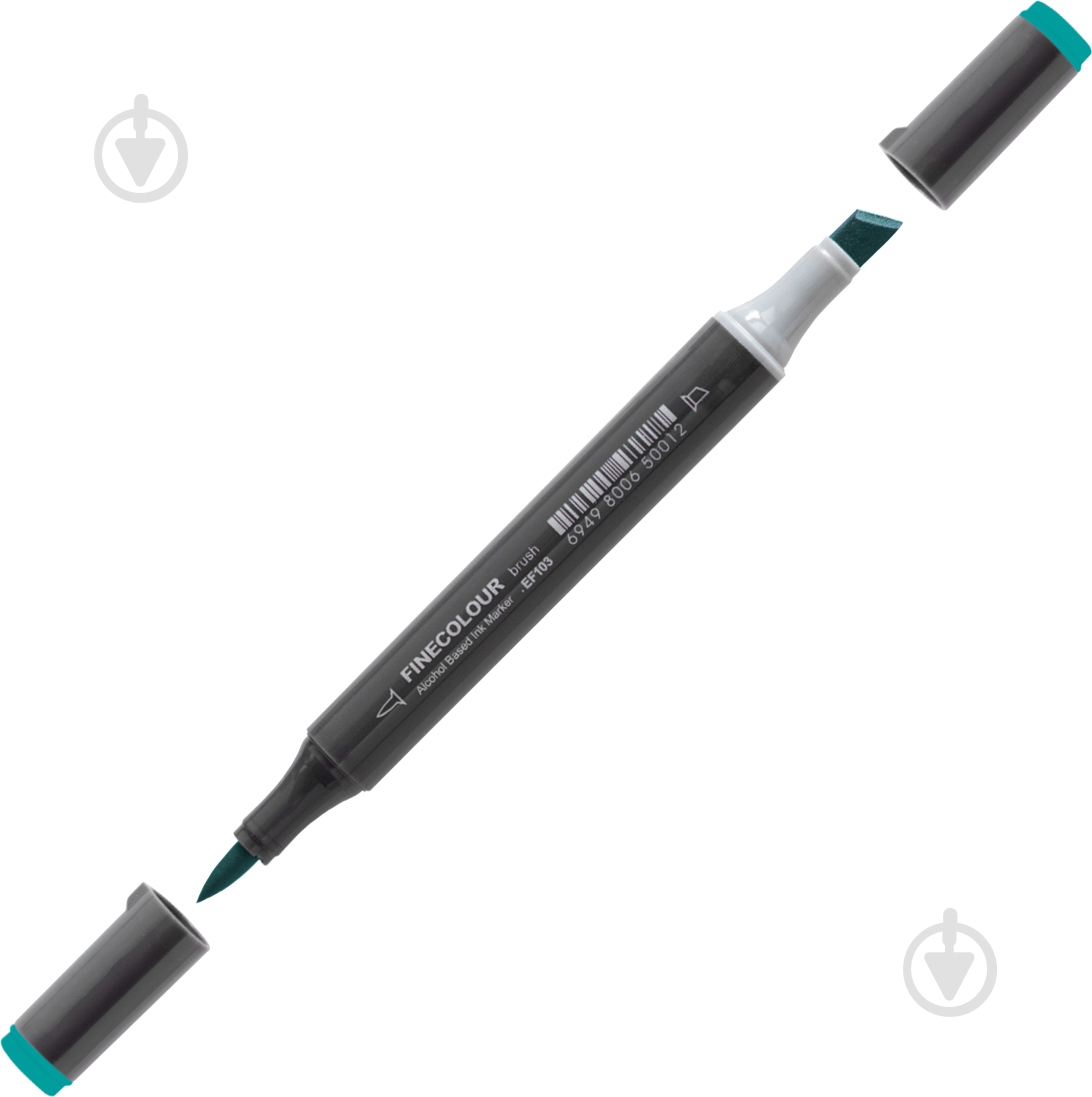 Маркер спиртовий FINECOLOUR Brush-mini EF103-73 морський зелений - фото 1