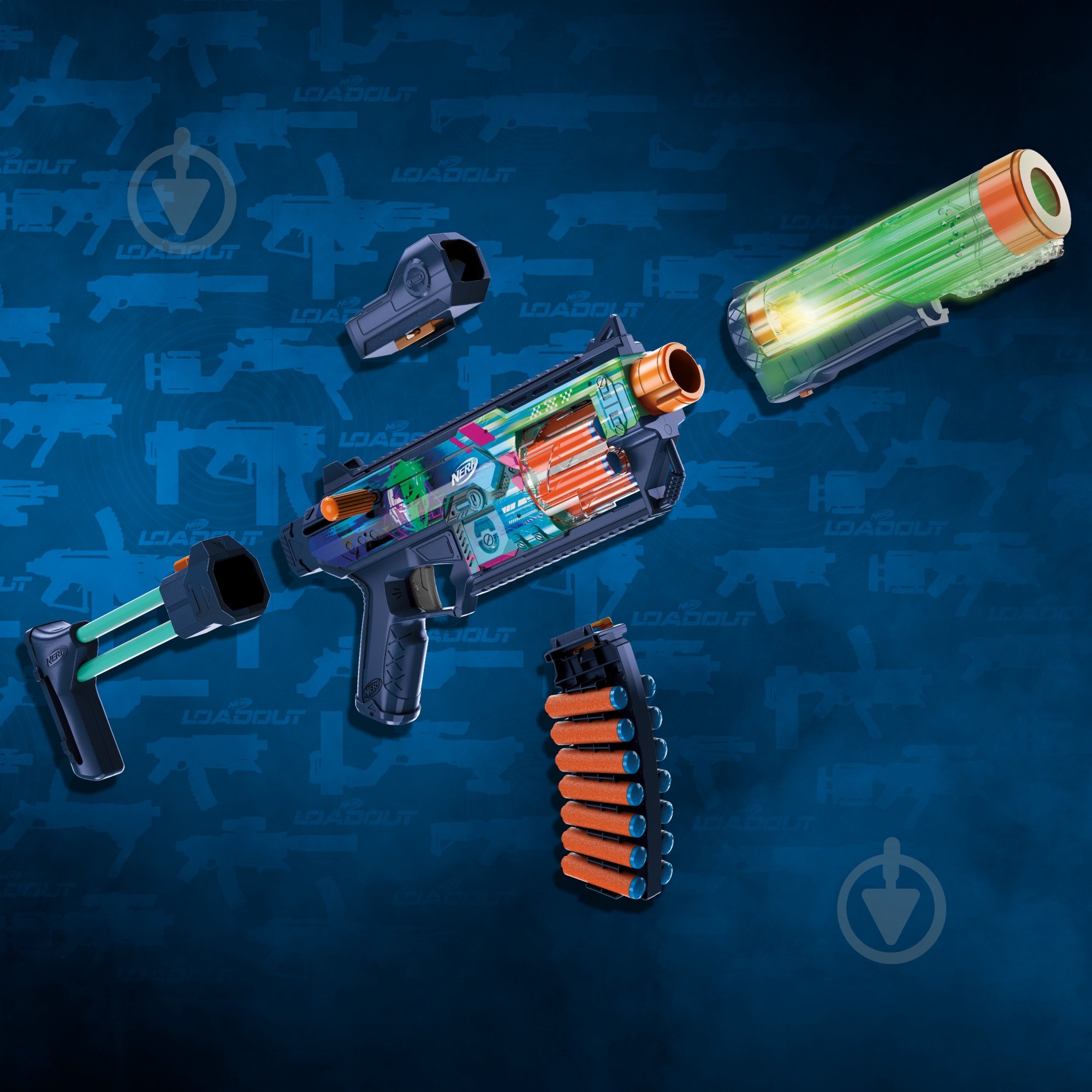 Бластер Nerf Nerf Loadout Cyberlight Ghost с LED-подсветкой G1824 - фото 3