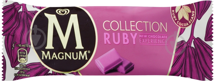 Мороженое Magnum 11% с эскимо с малиновым соусом в шоколадной глазури Ruby - фото 1 Мороженое Magnum 11% с эскимо с малиновым соусом в шоколадной глазури Ruby - фото 1