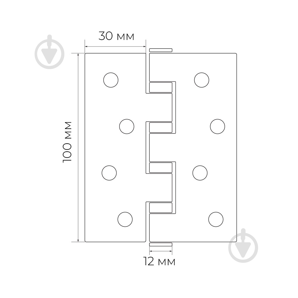 Петля RDA 66304 врізна 100x31x2,5 мм матовий хром універсальна 2 шт. - фото 3 Петля RDA 66304 врізна 100x31x2,5 мм матовий хром універсальна 2 шт. - фото 3